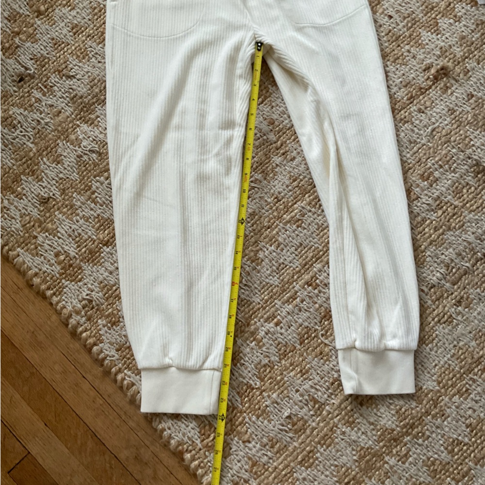 Varley White Ribbed Track Pants - Picture 6 of 7